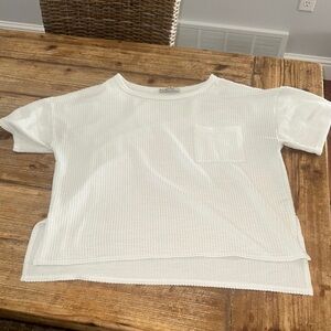 Flying Tomato White Ribbed Top